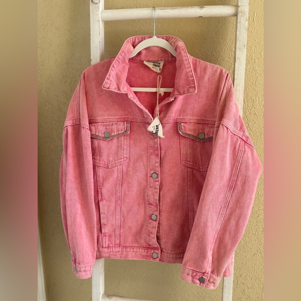 💕NWT SUPER CUTE SAVANNA JANE DENIM JACKET w/ RHINESTONES💕